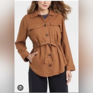 a new day Women's Tan Utility Jacket, Size Large